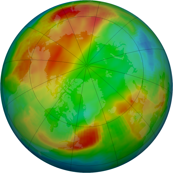 Arctic ozone map for 07 January 1986
